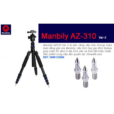 Chân máy ảnh Tripod Manbily AZ310 chính hãng bản có chân đinh