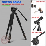 Chân máy quay phim chụp ảnh Tripod Beike Q688A chuyên nghiệp