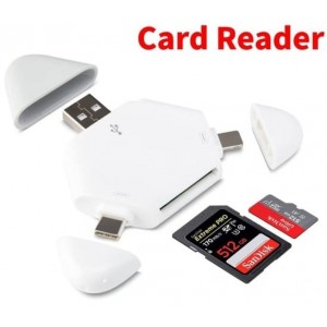 Đầu đọc thẻ OTG 3 in 1 copy ảnh từ thẻ nhớ vào nhiều loại smartphone, IOS, PC, laptop, Tablet