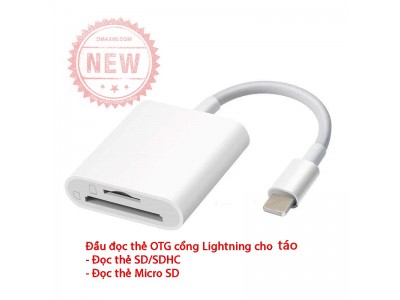 Đầu đọc thẻ nhớ máy ảnh cho Iphone, ipad cổng lighning